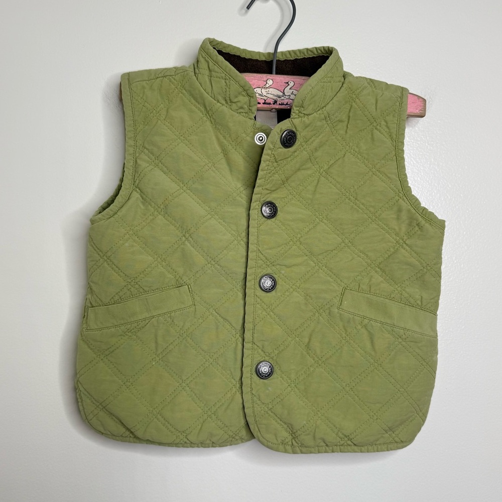 Janie and Jack Quilted Snap Front Vest 18-24 Months Green